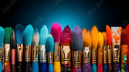 AI generated illustration of a selection of artist brushes