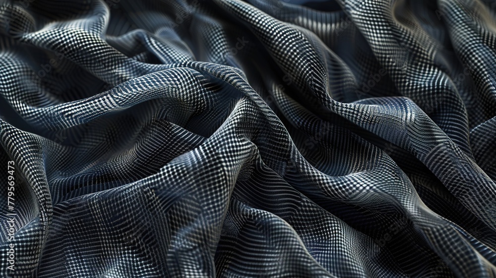 Intriguing fabric textures with detailed weaves and folds, bringing a tactile quality to a realistic 3D environment. Intriguing fabric textures with detailed weaves and folds, bringing a tactile quality to a realistic 3D environment.