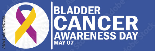 Bladder Cancer Awareness Day wallpaper with shapes and typography. May 07. Bladder Cancer Awareness Day, background