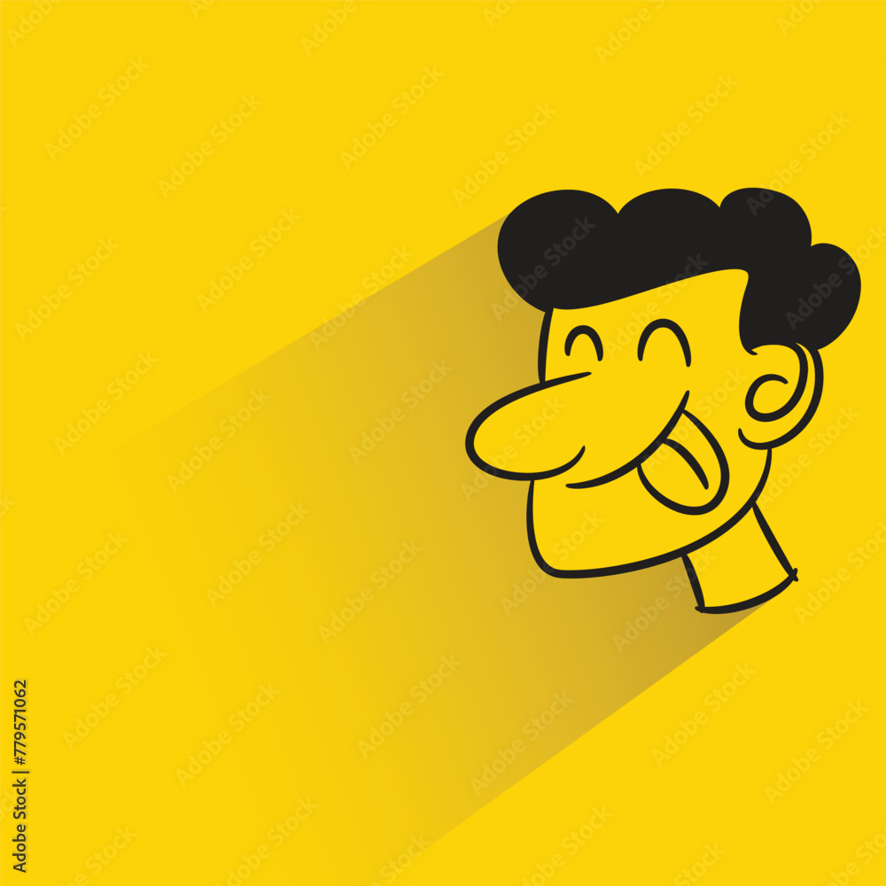 man face with shadow on yellow background man face with shadow on yellow background