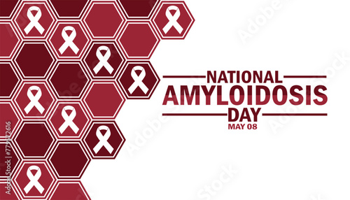National Amyloidosis Day wallpaper with shapes and typography. National Amyloidosis Day, background