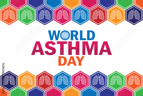 World Asthma Day wallpaper with shapes and typography. World Asthma Day, background