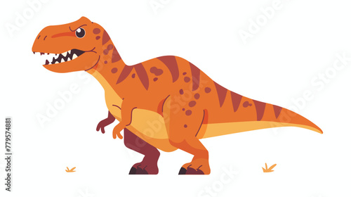 Cute vector dino t rex animal funny Flat vector isolated