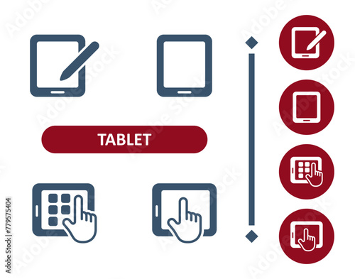 Tablet Icons. Stylus, Apps, App, Hand, Finger, Touch, Touchscreen Icon