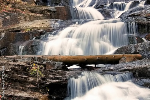 Scenic view of beautiful foamy Slapovi Kozice waterfall in Bosnia and Herzegovina, long exposure