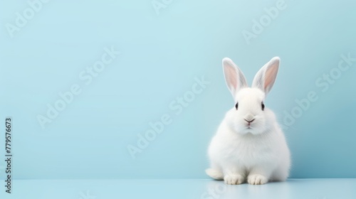 cute animal pet rabbit or bunny white color smiling and laughing isolated with copy space for easter background, rabbit, animal, pet, cute, fur, ear, mammal, background, celebration