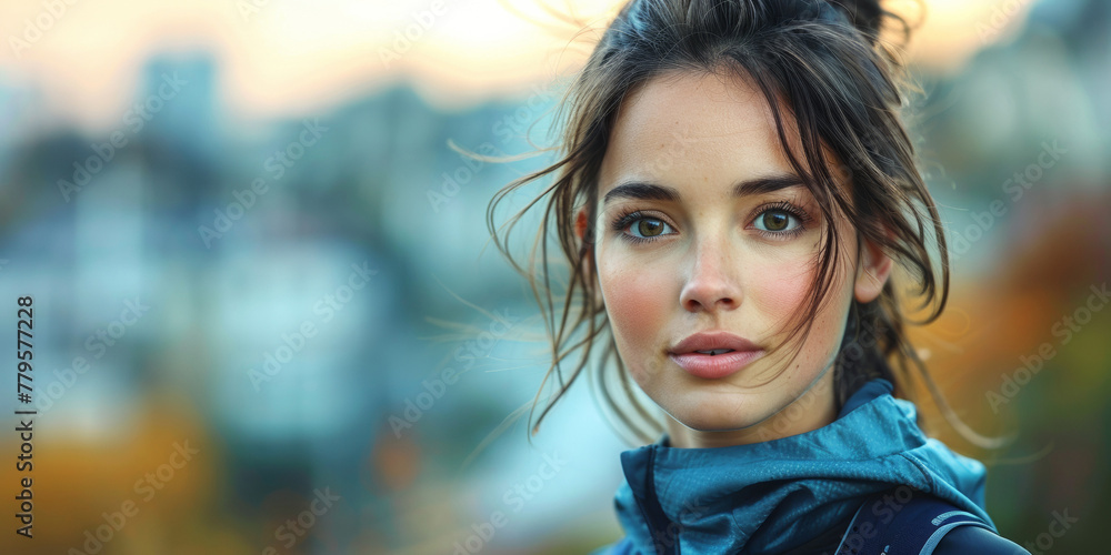 A portrait of a beautiful young woman with a sporty and elegant lifestyle, exuding charm and natural beauty. A portrait of a beautiful young woman with a sporty and elegant lifestyle, exuding charm and natural beauty.