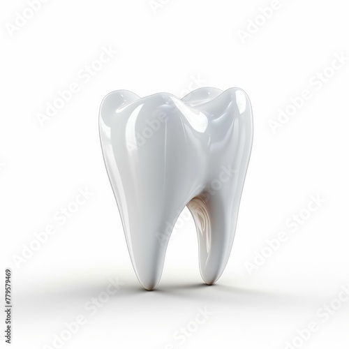 AI generated illustration of A white tooth on a white background