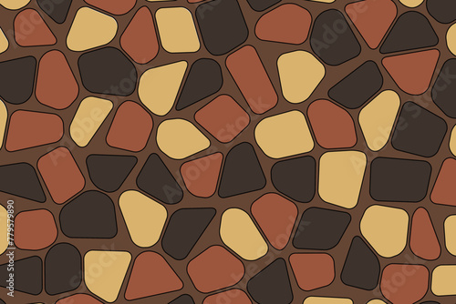 Brown stone wall texture. Vector illustration