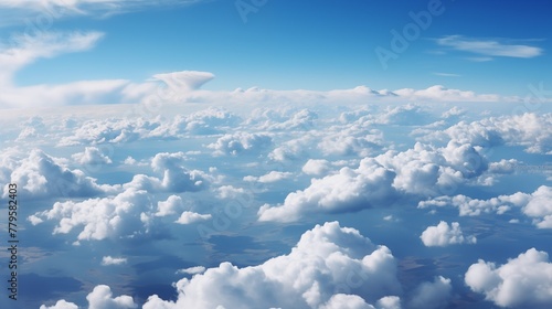 AI generated illustration of an aerial view of clouds over the ocean photo