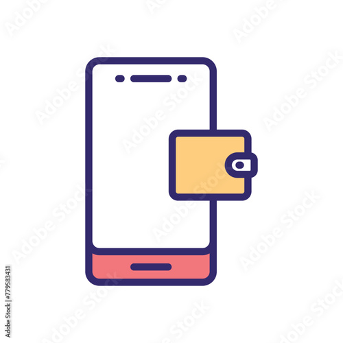 Digital wallet vector icon
