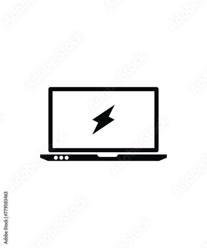 laptop charging icon, vector best flat icon.