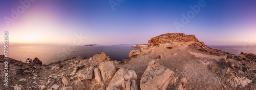 Sunset in Akrotiri Lighthouse, Greece.