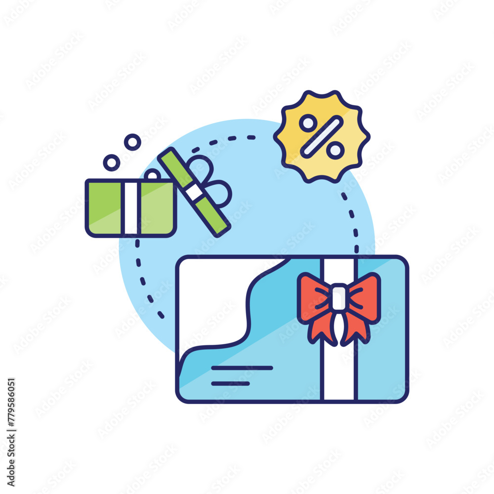 Gift Card vector icon. Online shopping vector concept icon
