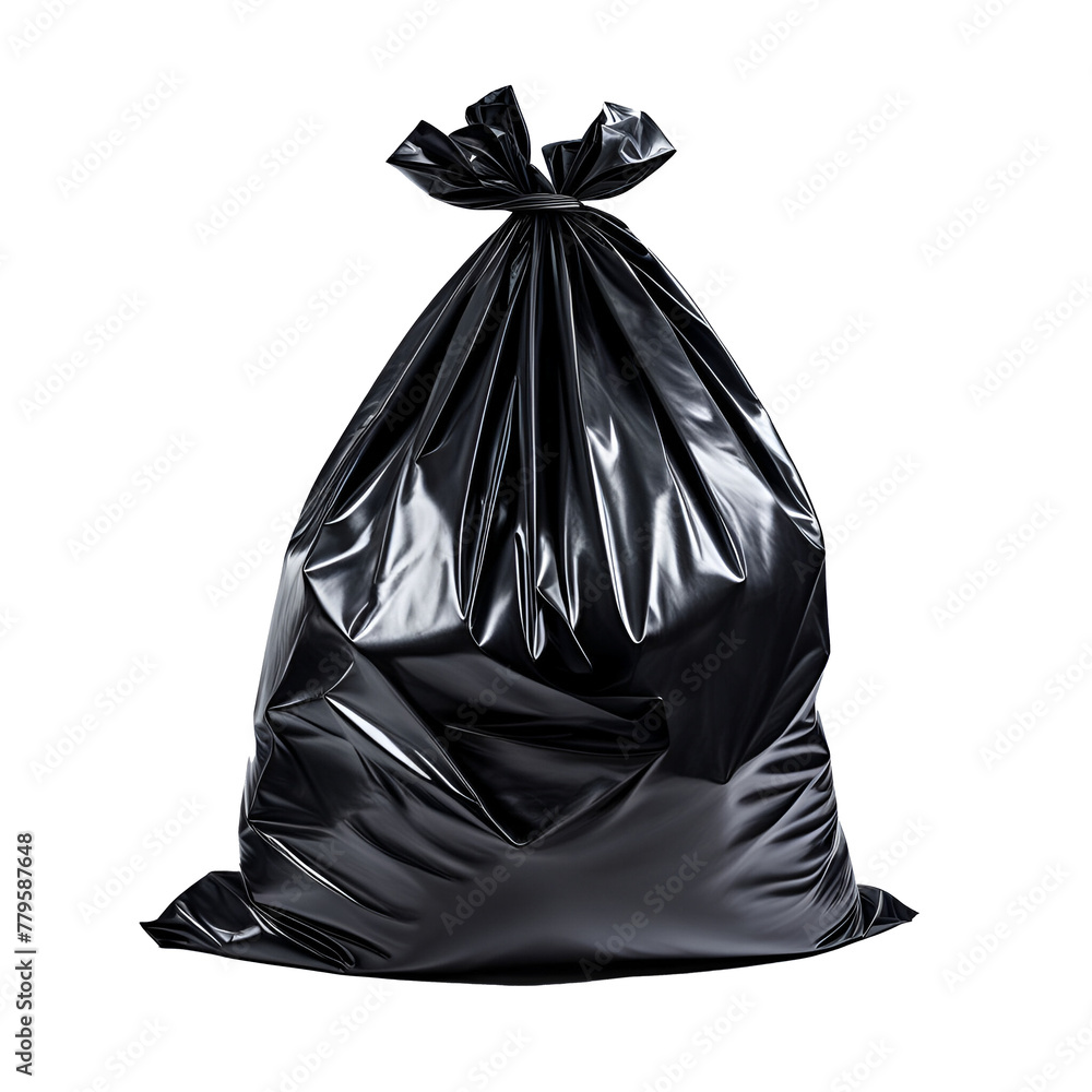 black garbage bag isolated on white background black garbage bag isolated on white background