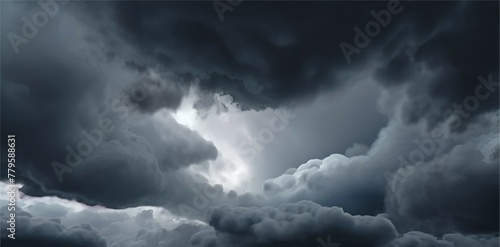 Intense moody storm clouds clipart on transparent backgrounds 3d render 