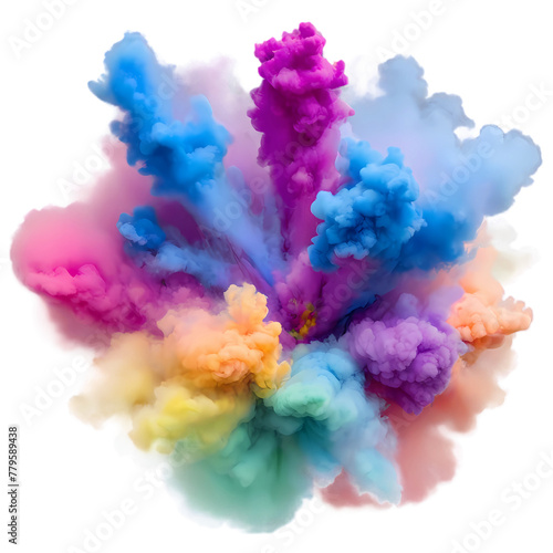 Colorful smoke explosion transparent