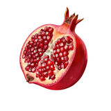 Pomegranate on Transparent Background