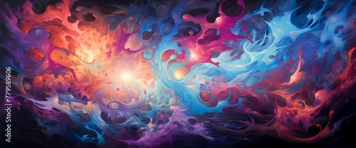 Neon tendrils swirling in a cosmic vortex, painting the void with their captivating luminescence.