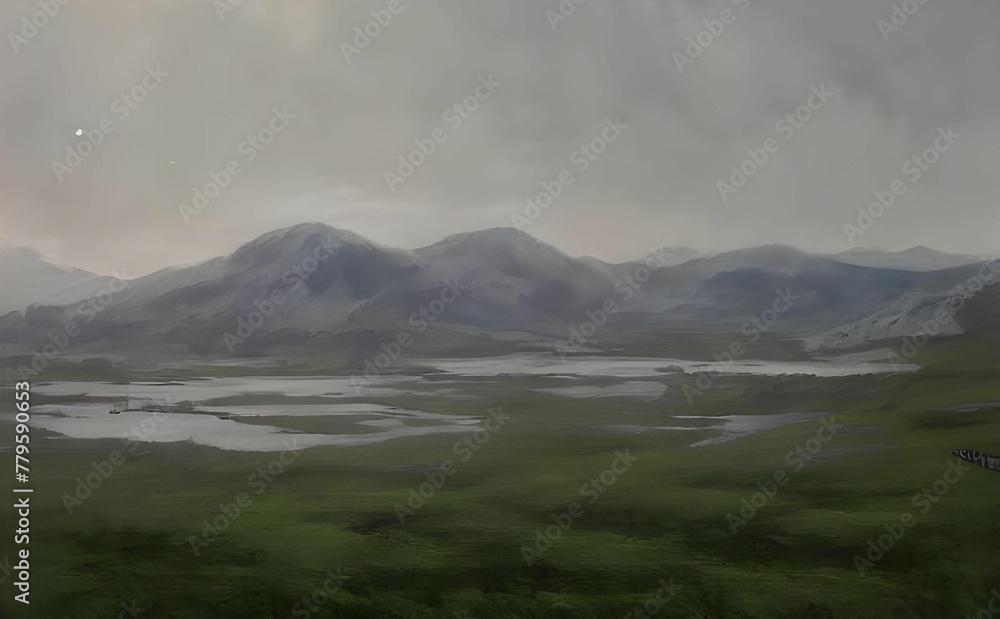 Illustration of a natural landscape Illustration of a natural landscape
