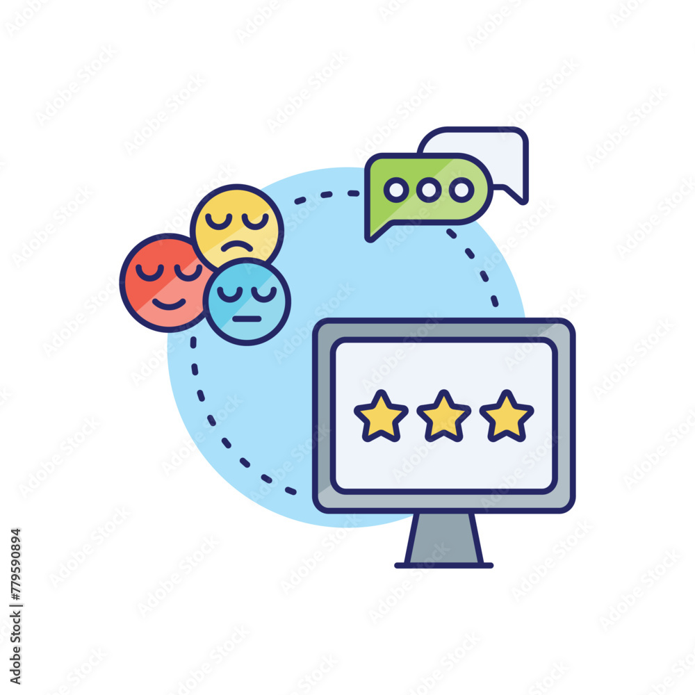 Feedback And Ratings vector icon, rating and review vector concept icon