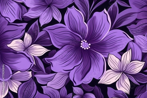 Floral purple print template for design