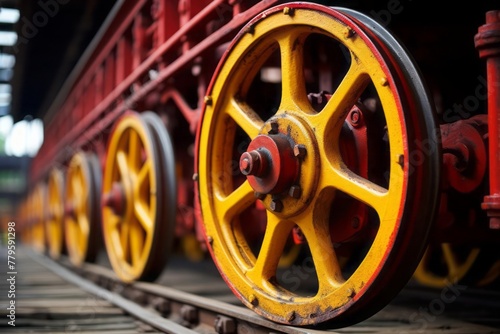 Red-yellow railway wheel
