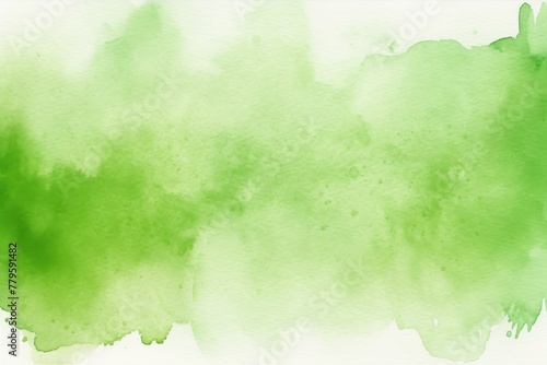 Green watercolor light background natural paper texture abstract watercolur Green pattern splashes aquarelle painting white copy space for banner design, greeting card