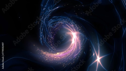 Vortex of stars and particles floating in deep space fantasy concept photo