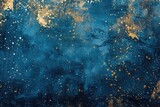 A cosmic gradient from midnight blue to starry gold