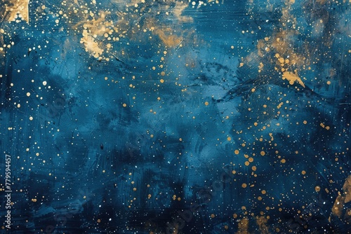 A cosmic gradient from midnight blue to starry gold