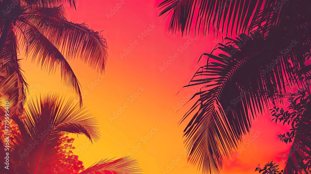 A tropical sunset gradient from fiery red to mango orange A tropical sunset gradient from fiery red to mango orange
