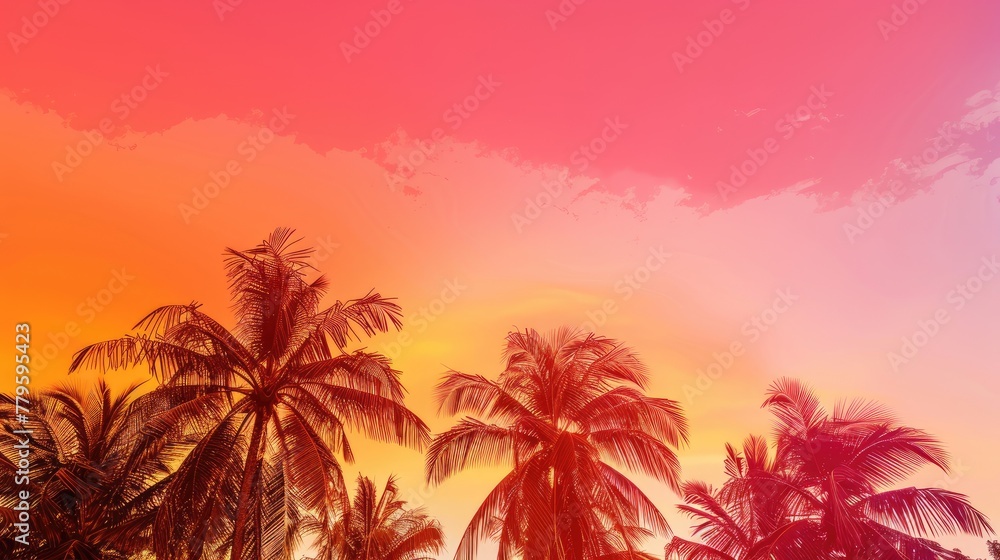 A tropical sunset gradient from fiery red to mango orange