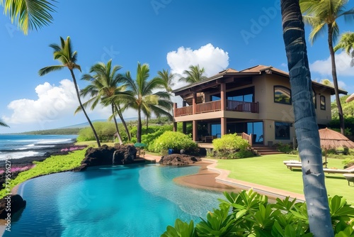 Idyllic Hawaiian Oasis with Luxury Estate and Swimming Pool © IntoTheFuture