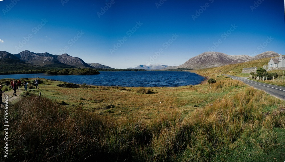 Beautiful shot of the landscape at Connemara National Park in Ireland