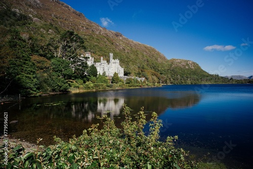 Kylemore abbey in the region of Galway in Connemara national park, Ireland photo
