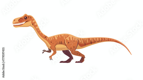 Funny illustration of a dinosaur Flat vector isolated