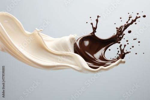 Versatile abstract milk and chocolate wave splash ideal for diverse design projects