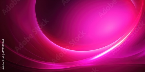 Magenta background, smooth white lines, radians swirl round circle pattern backdrop with copy space for design photo or text © Michael