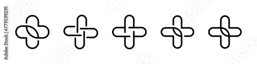Medical Cross vector icons. Medicine, hospital, pharmacy cross icons. Medicine cross symbols