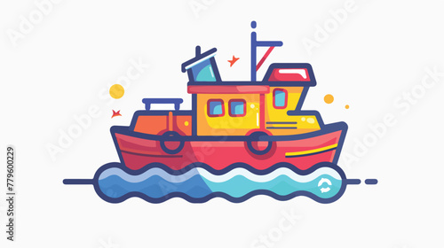 Game boat color icon vector. game boat sign. isolated
