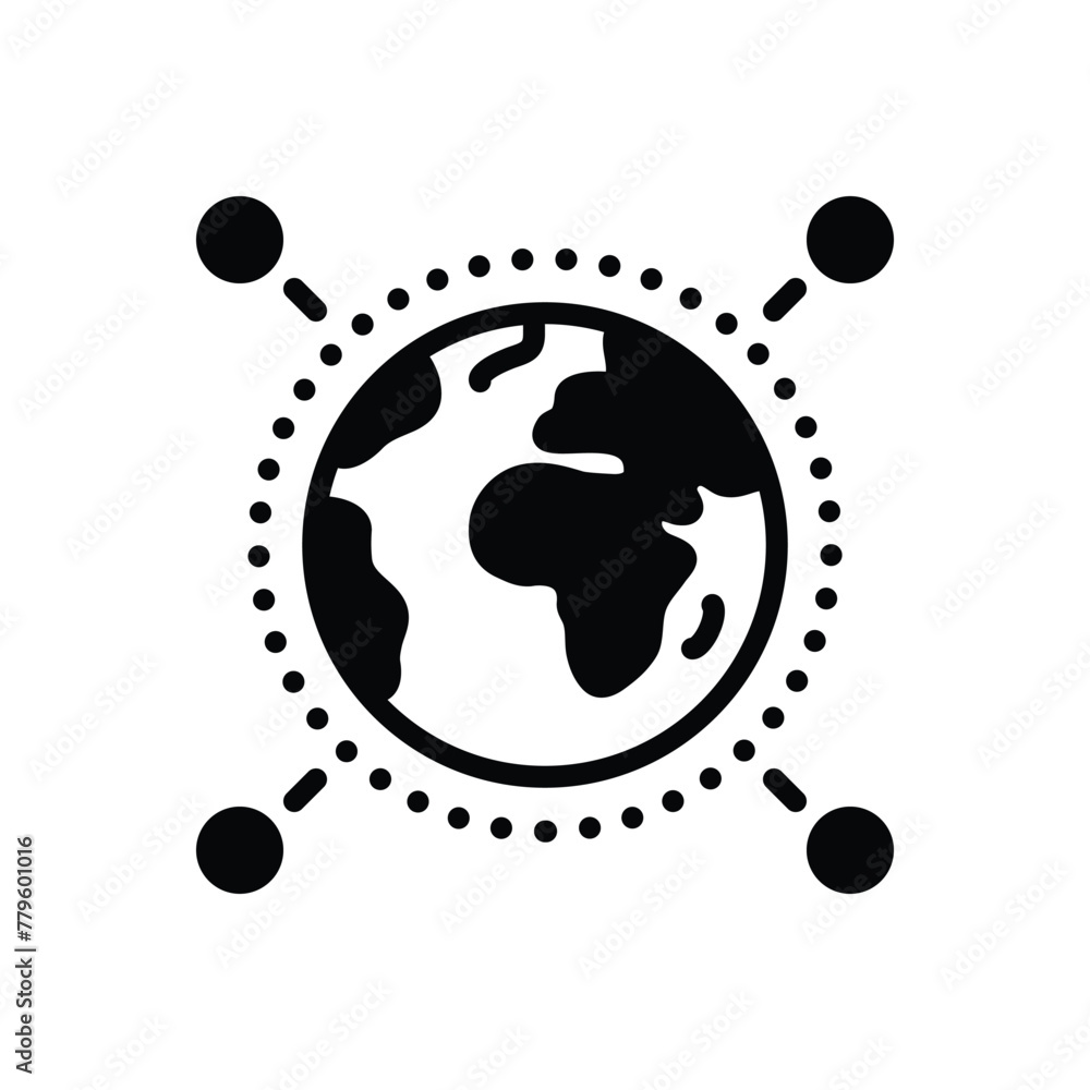 Black solid icon for international Black solid icon for international