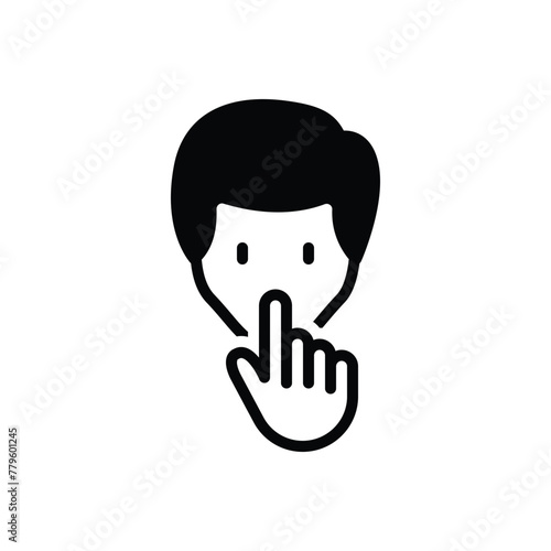 Black solid icon for non verbal