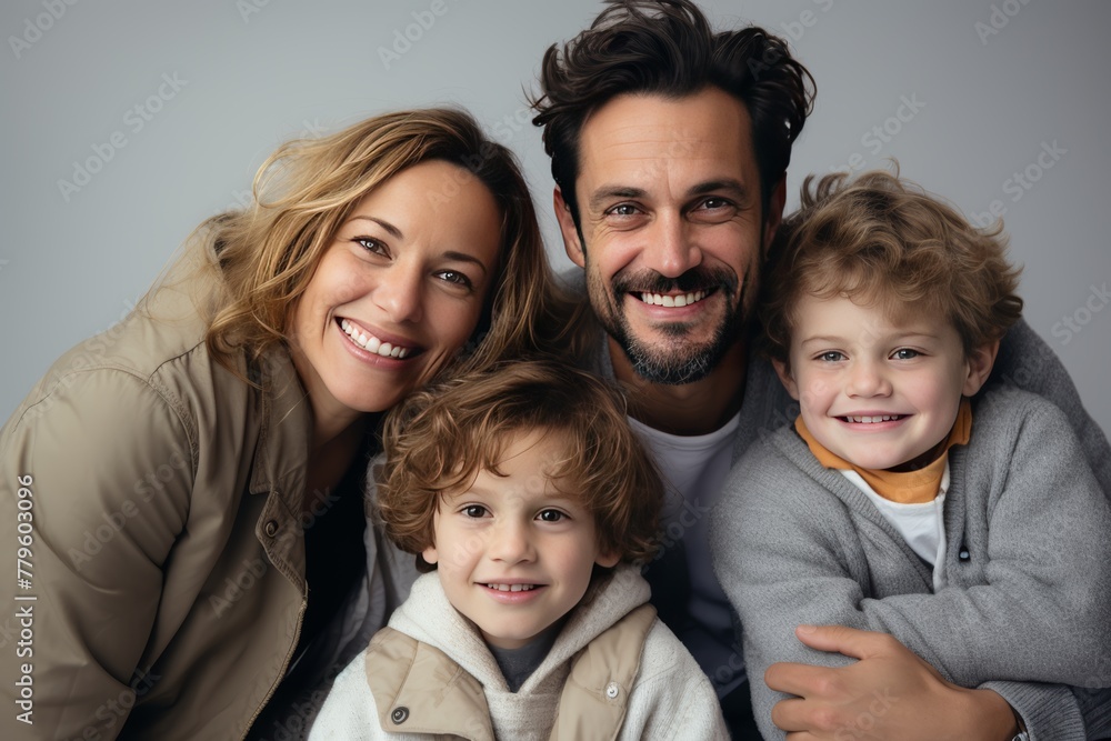  Family showing warm emotions full of love Conveys happiness 