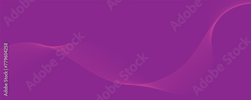 Purple background with flowing wave lines. Futuristic technology concept. Vector illustration 