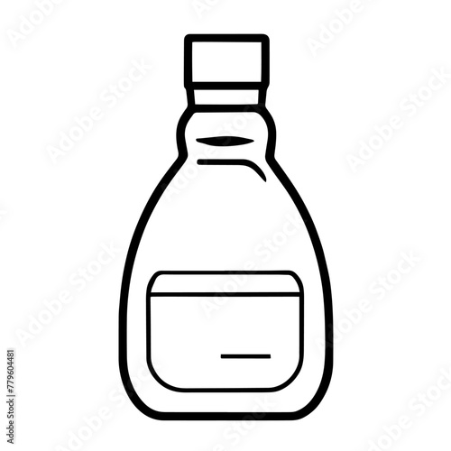 Sleek outline vector of product bottle icon for packaging designs. Versatile elegance.