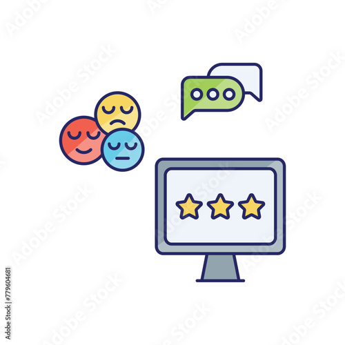 Feedback And Ratings vector icon, rating and review vector concept icon