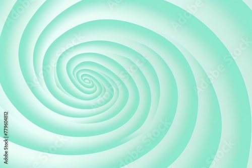 Mint Green background, smooth white lines, radians swirl round circle pattern backdrop with copy space for design photo or text