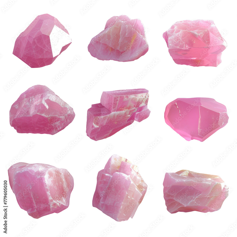 Pink crystals on Transparent Background Pink crystals on Transparent Background