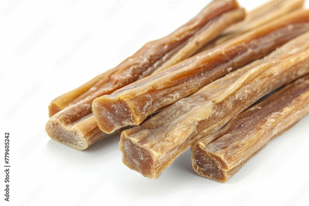 Dog dental sticks for tartar buildup on white background Dog dental sticks for tartar buildup on white background